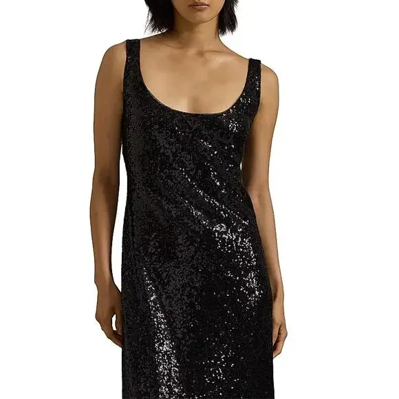 NWT POLO RALPH LAUREN Sequin Scoopneck Maxi Tank Dress 8